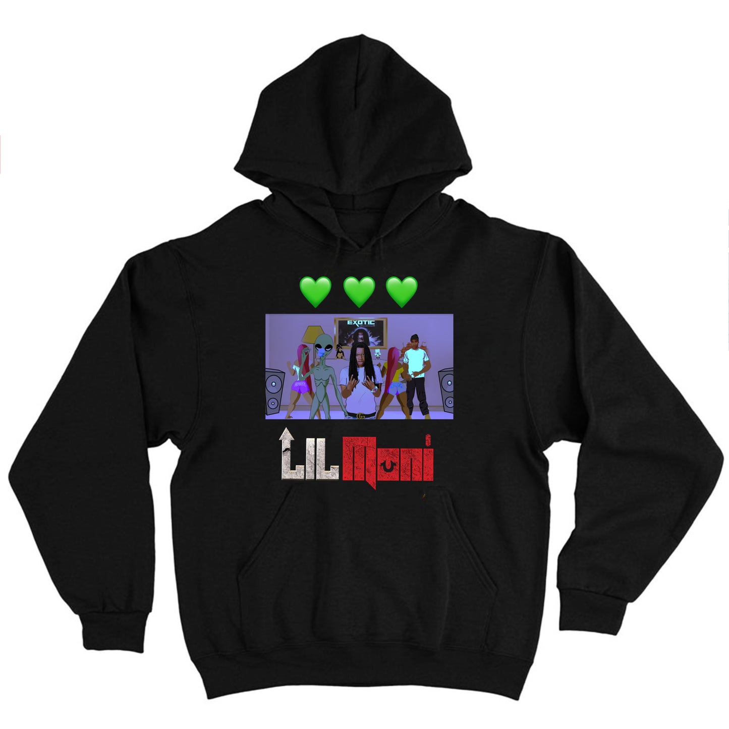 "LIL MONI" Exotic Smoke Black Hoodie